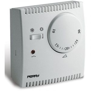 Thermostat D&39expansion &agrave; Gaz Analogique S&eacute;rie  Avec &eacute;clairage Pilote Et S&eacute;lecteur  Blanc Perry