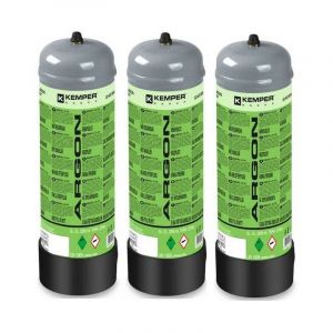 Kemper - Pack 3 Bouteilles de gaz argon pur 110 Bar 2.2 Litres Soudage semi-automatique MIG-Bonbonne gaz Grande contenance Jetable