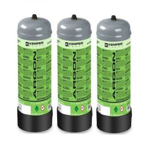 Pack 3 Bouteilles de gaz argon pur 110 Bar 2.2 Litres Kemper Soudage semi-automatique MIG-Bonbonne gaz Grande contenance Jetable