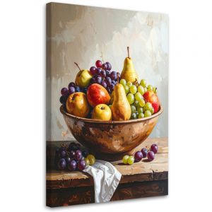 Tableau d&eacute;co Nature morte avec des fruits dans un bol 70x100