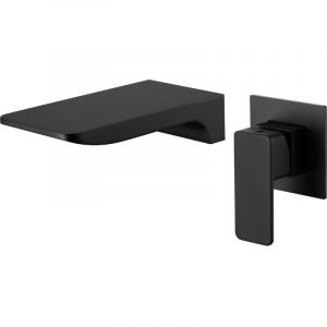 Denuotop - Robinet Mural Salle de Bain noir Mitigeur Mural Lavabo Robinet Cascade Mural En Laiton - RWM&eacute;langeur de lavabo