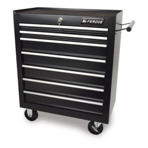 Servante d'atelier roulante 7 tiroirs &ndash; Hauteur 78cm &ndash; Charge max 105Kg &ndash; Roues avec frein et poign&eacute;e &ndash; Structure en m&eacute;tal &ndash; Feroce