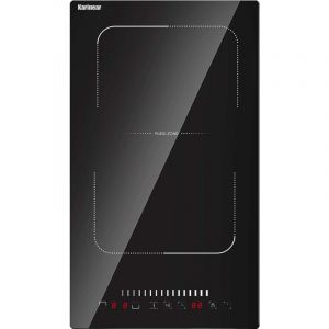 Plaque Induction 2 Feux, Karinear Plaque de Cuisson &agrave; Induction 2 Foyers, Table de Cuisson &eacute;lectrique Encastrable avec Prise, 3500 W, Verre Noir