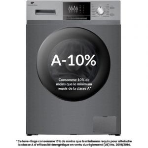 Lave-linge hublot - CONTINENTAL EDISON - CELL10140S3 - 10kg - Moteur induction - 60 cm - 1400 trs/min - Silver