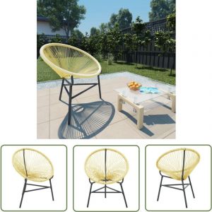 The Living Store - Chaise de jardin Acapulco Résine tressée Beige - Chaise De Jardin - Fauteuil De Jardin - Mobilier De Jardin - Chaise Acapulco