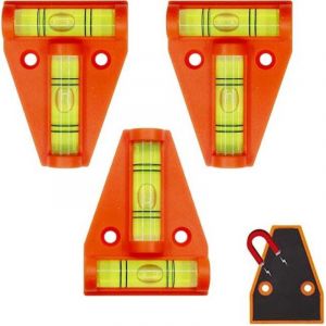 3 Mini Niveau &Agrave; Bulle En Plastique,Niveau &Agrave; Bulle Petit, Niveau A Bulle En T Magn&eacute;tique, Niveaux A Bulle Pratique Pour Camping-Car