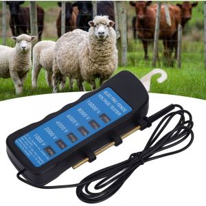 Testeur de tension de cl&ocirc;ture &eacute;lectrique,Testeur de tension,portable 6 lumi&egrave;res tension de cl&ocirc;ture,d&eacute;tecteur de d&eacute;fauts 10000 V, &eacute;quipement