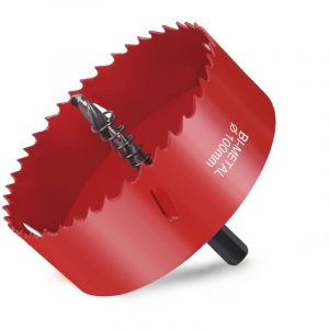 Scie Cloche Bi-m&eacute;tal, Scie Cloche Bois &Oslash;100mm, Scie Tr&eacute;pan avec Adaptateur Hexagonal et Foret de Centrage, pour Percer Plastique, pvc, Bois, Panneaux
