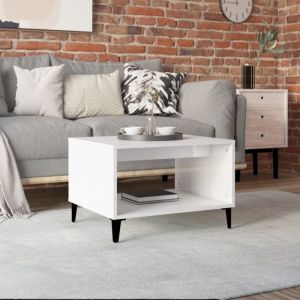 Maisonchic - Table basse, Table de salon, Bout de canapé Blanc brillant 60x50x40 cm Bois d'ingénierie WFE225755 design in
