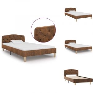 Vidaxl - Cadre de lit sans matelas marron similicuir daim 90x200 cm - Cadre De Lit - Lit Double - Lit Moderne - Lit En Cuir - Lit Confortable