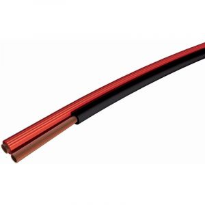 CAE - C&acirc;ble audio S2Ceb-Groupe 1 paire , 0,75 mm&sup2;, Plat, gaine Noir/Rouge ( Prix pour Bobine de 100 M&egrave;tres )