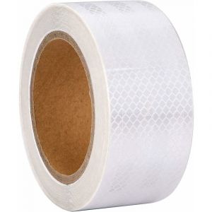 Bande Réfléchissante Blanche, 10M 5cm Bande Réflecteur Étanche Extérieure, Bande de Sécurité Auto-Adhésive pour Voiture Camion Moto Bateau Vélo