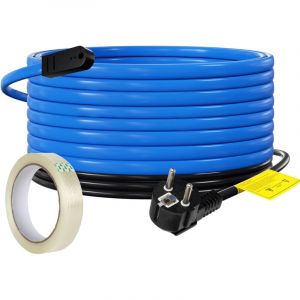 Randaco 8m 136W C&acirc;ble chauffant C&acirc;ble antigel Tra&ccedil;age de tuyaux autor&eacute;gulant avec thermostat et 10m de ruban adh&eacute;sif IP68