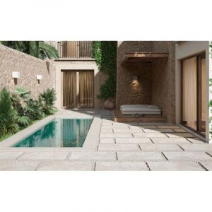 Carrelage sol extérieur effet pierre CARAMON (20 mm) 61x61 cm - Noce