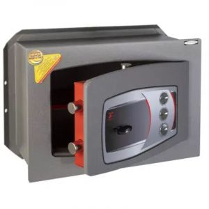 TECHNOMAX &ndash; Coffre-fort &agrave; emmurer &agrave; cl&eacute; + combinaison 3 boutons , certifi&eacute; EN 14450:18-S2, 4 p&ecirc;nes, 18 L, 27x39x24 cm