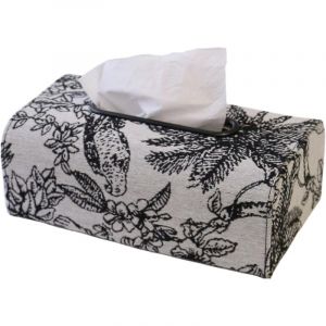 Boite &agrave; Mouchoir Rectangulaire Tiss&eacute;e Jacquard - Distributeur pour Meuble Lavabo, Chambre, Bureau, Salle de Nuit