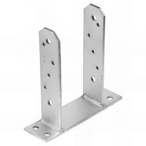 Fixtout - Embase pied de poteau en tt zinguée à visser - 150 x 200 x 50 x 5,0 mm