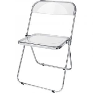 Sifree - Chaise Pliante en Acrylique avec Dossier, Chaise pour Cuisine, Bureau