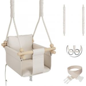 Balancoire Interieur pour Bebe et Enfants, Siege balançoire en Bois et en Coton pour bébé, Balansoire pour Enfant, Balancelle scandinave, Baby Swing