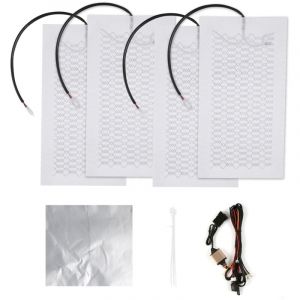 Kit de chauffage de siège en fibre de carbone 12 v pour 2 sièges avec interrupteur de température à 5 vitesses Housse de siège Coussin chauffant