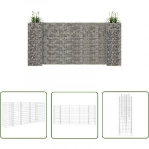 Vidaxl - The Living Store Jardinière à gabion en h Fil d'acier 260x40x120 cm - Jardin - Bordure Jardin - Jardinière Extérieure - Gabion - Décoration