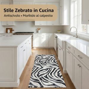Tapis de cuisine antid&eacute;rapant en PVC Zebra Runner 50 cm - Cut Runner fabriqu&eacute; en Italie Cm. 50x160