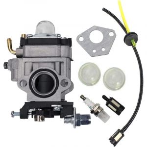 Dpzo - Carburateur pour Débroussailleuse 52cc 49cc 43cc 40cc Deux-temps Moteur de Débroussailleuse Carburateur, Kit Carbu avec Joint, Tuyau, Bougie