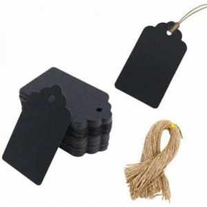 100 PCS Etiquettes de Prix Kraft &Eacute;tiquettes 3x5 CM Tag &Eacute;tiquettes de Magasin &Eacute;tiquettes V&ecirc;tements pour Produit de V&ecirc;tement de Bijoux,noir