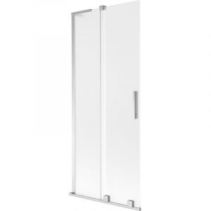 Mexen - Velar l pare-douche de baignoire coulissant &agrave; 2 panneaux 80 x 150 cm, d&eacute;poli, chrome - 896-080-003-31-01