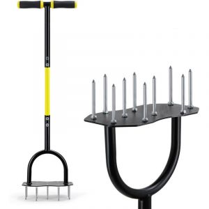 Scarificateur Manuel avec 10 Dents-Scarificateur &agrave; Main, A&eacute;rateur M&eacute;tallique pour Gazo/Pelouse, Solution de gain de temps