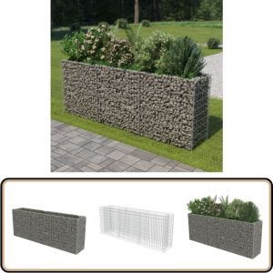 Vidaxl - Lit surélevé à gabion Acier galvanisé 270x50x100 cm - Jardiniere - Gabion - Fleurissement - Décoration Extérieur - Bordure Jardin