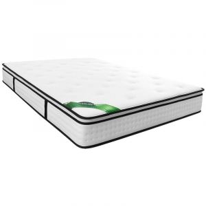Matelas 160 x 200 cm ressorts ensach&eacute;s 7 zones surmatelas int&eacute;gr&eacute; et coutil bambou &eacute;p.23cm - TAREVO de NATUREA
