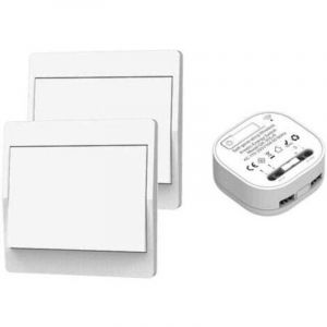 Interrupteur sans Fil, sans Pile, télécommande Murale Va et Vient, Interrupteur Mural Auto alimenté, sans câblage, émetteur pour Panneau Mural (kit à