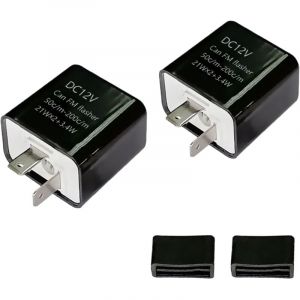 Largeight - 2 Pieces Centrale pour Clignotants Moto,2Pin Clignotant Relais,Relais Clignotant R&eacute;glable, DC12V Centrale Clignotante,Avec Engrenage