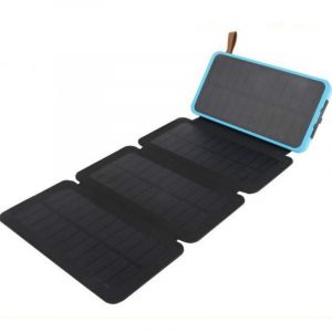Frixovel - Chargeur Solaire 20000mAh Portable Batterie Externe avec 4 Panneaux Imperméable Power Bank avec 2 usb Outdoor Camping pour Téléphone
