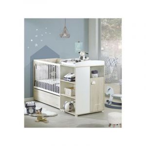 Sauthon - Lit Combiné - 120x60cm - Evolutif en 90x190cm - Babyprice Smile - Hetre