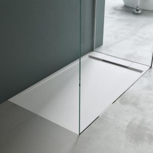 Mai&mai - Receveur de Douche 80x140 bac &agrave; Douche Blanc en R&eacute;sine Marbre Artificielle 80x140x4cm G&eacute;o4