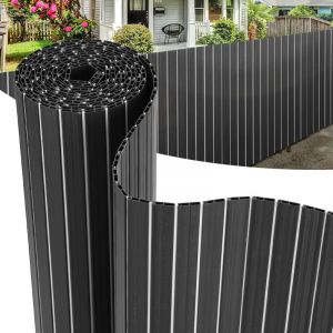 Tolletour - Canisse en pvc double face,90% d'occultation,gris anthracite,H.100 cm x L.50 cm