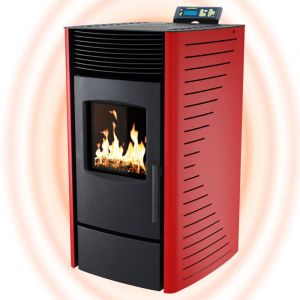 P9 Poêle à Granulés 11 kW jusqu'à 220 m³ – Cheminée Électrique avec Mode eco, Wi-Fi Ready, Programmateur Hebdomadaire et Thermostat de Surchauffe