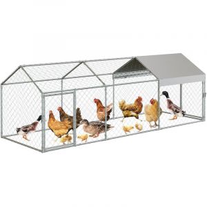 Grand Poulailler, 120 x 40 x 40 pouces, Poulailler en M&eacute;tal pour Cour, Enclos &agrave; Poulet Ext&eacute;rieur avec Housse Imperm&eacute;able et Anti-UV pour Canard Lapin