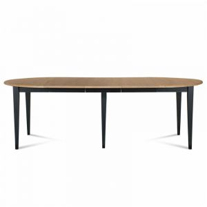 Table ronde 6 pieds fuseau D105 + 3 rallonges bois - VICTORIA