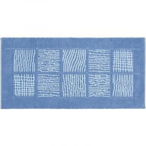 Emmevi Mv S.p.a. - Tapis de Bain Doux Coton Shaggy Antid&eacute;rapant Absorbant Bleu - 65x140 cm