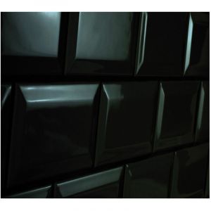 Carrelage mural fa&iuml;ence effet carreau Metro METRO 20x10 cm Noir - Mat - bo&icirc;te de 1 m2