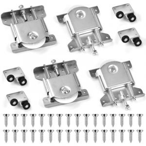 Lot de 4 paires de roulettes pour portes coulissantes, roulettes de placard, roulettes de remplacement pour portes &agrave; enroulement