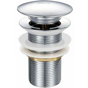 Bonde de Lavabo Pop-up sans Trop-Plein en Laiton Chrom&eacute; G 1-1/4, &Eacute;quip&eacute;e d'un Syst&egrave;me d'Ouverture et de Fermeture Facile &agrave; Bouton-Poussoir...DEBUNS