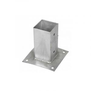 Support pied de poteau bois carr&eacute; &agrave; fixer galvanis&eacute; &agrave; chaud - Dimensions (mm) : 70x70