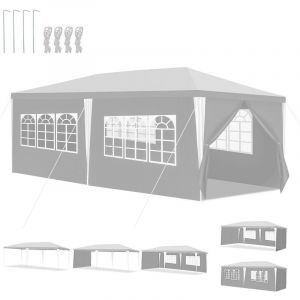 Tolletour - Tonnelle Pavillon Tente de Jardin – Pavillon de jardin. kiosque à bière pour les marchés et les fêtes. idéal pour les mariages 3x6m Blanc