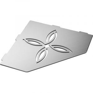 Tablette d'angle murale de douche en inox Floral L.195mm - Acier brossé