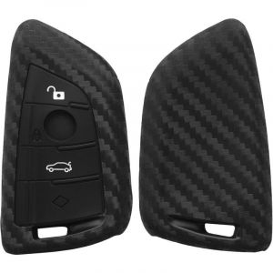 &Eacute;tui de cl&eacute; de voiture compatible avec la cl&eacute; intelligente BMW 4 cl&eacute;s accessoires de cl&eacute; de voiture pour housse de protection en silicone souple noir