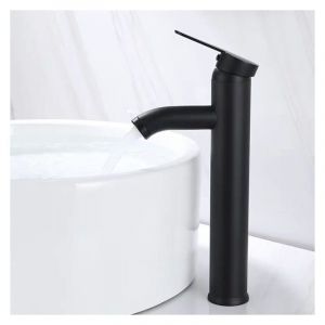 XVX - jamais utilisé] Mitigeur de Lavabo, Design à Bec Haut, Robinet Monotrou, pour Vasque à Poser sur Table pour Salle de Bain en Cuivre Chromé avec